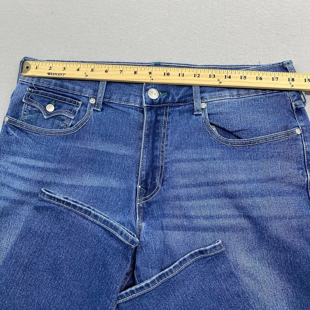 True Religion Jeans Mens 36x32 Blue Denim Pants Geno Relaxed Slim Flap Pocket